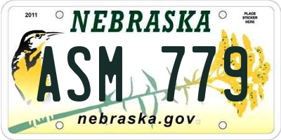 NE license plate ASM779
