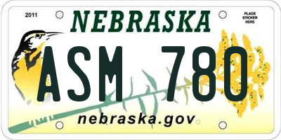 NE license plate ASM780