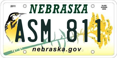 NE license plate ASM811