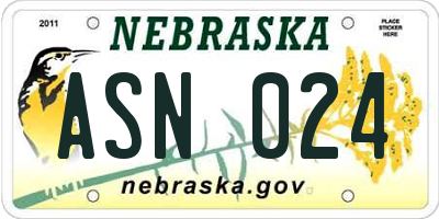 NE license plate ASN024