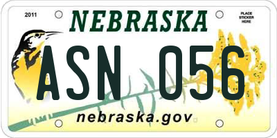 NE license plate ASN056
