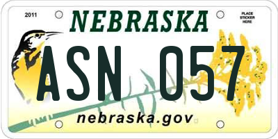 NE license plate ASN057