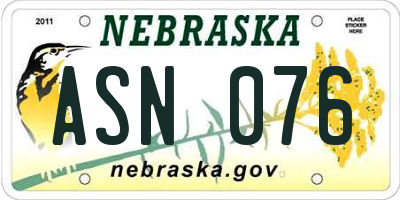 NE license plate ASN076