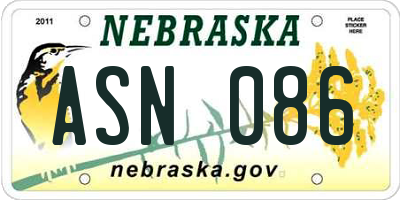 NE license plate ASN086