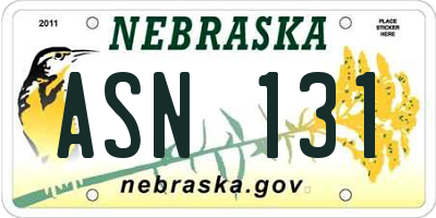 NE license plate ASN131