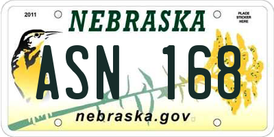 NE license plate ASN168