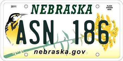 NE license plate ASN186