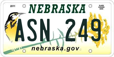 NE license plate ASN249