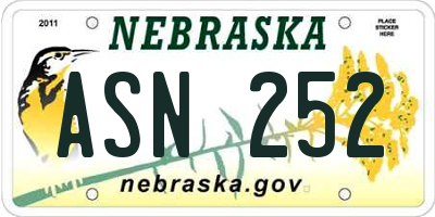 NE license plate ASN252