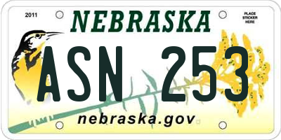 NE license plate ASN253