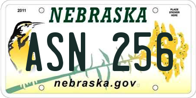 NE license plate ASN256