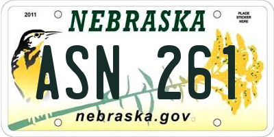 NE license plate ASN261