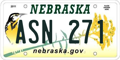 NE license plate ASN271