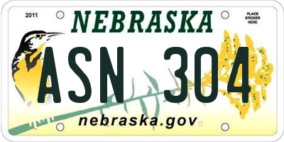 NE license plate ASN304