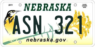 NE license plate ASN321