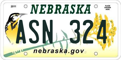 NE license plate ASN324
