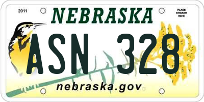 NE license plate ASN328