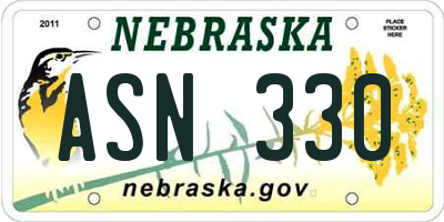 NE license plate ASN330