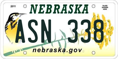 NE license plate ASN338