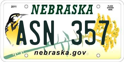 NE license plate ASN357