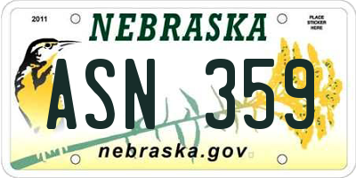 NE license plate ASN359
