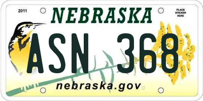 NE license plate ASN368