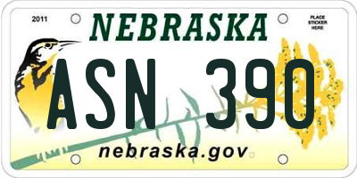 NE license plate ASN390