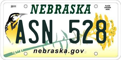 NE license plate ASN528
