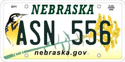 NE license plate ASN556
