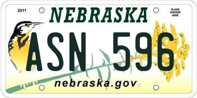 NE license plate ASN596