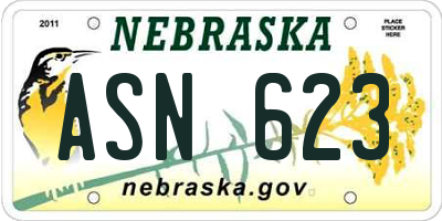 NE license plate ASN623