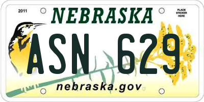 NE license plate ASN629