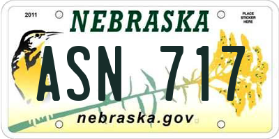 NE license plate ASN717