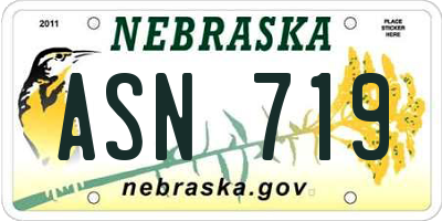 NE license plate ASN719