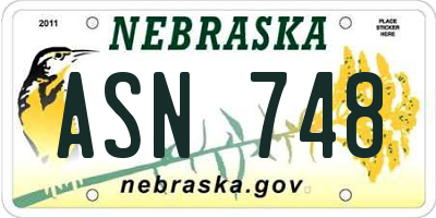NE license plate ASN748
