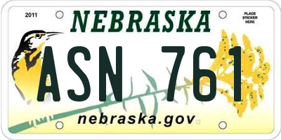 NE license plate ASN761