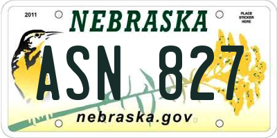 NE license plate ASN827