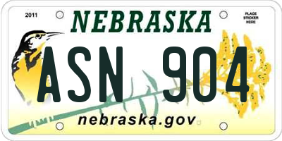 NE license plate ASN904