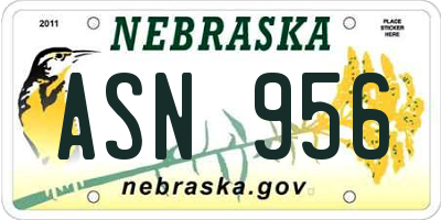 NE license plate ASN956