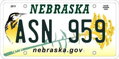 NE license plate ASN959