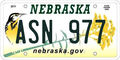 NE license plate ASN977