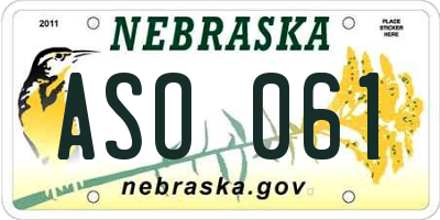 NE license plate ASO061