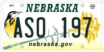 NE license plate ASO197