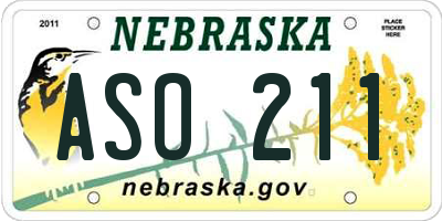 NE license plate ASO211