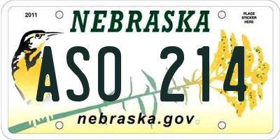 NE license plate ASO214
