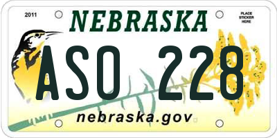 NE license plate ASO228