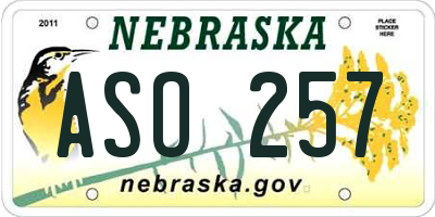 NE license plate ASO257