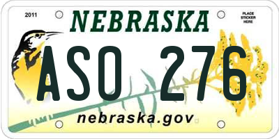 NE license plate ASO276