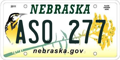 NE license plate ASO277