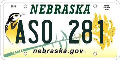NE license plate ASO281
